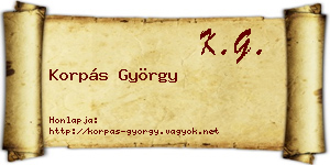 Korpás György névjegykártya