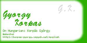 gyorgy korpas business card